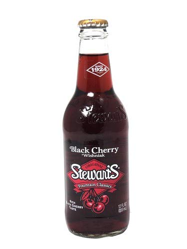 Stewarts Original Black Cherry Wishniak Soda 12 Oz Glass Bottle (Pack of 6, Total of 72 Oz) - The Beer Connoisseur® Store