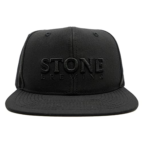 Stone Brewing Black on Black Flatbill Snapback Hat,One Size - The Beer Connoisseur® Store