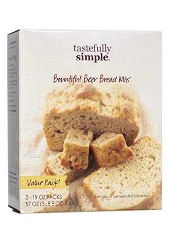 Tastefully Simple Bountiful Beer Bread Mix - Incredibly Easy to Make Artisan Bread, Just Add Beer or Soda! - No Bread Machine Needed - Nothing Artificial - 3 x 19 oz - The Beer Connoisseur® Store