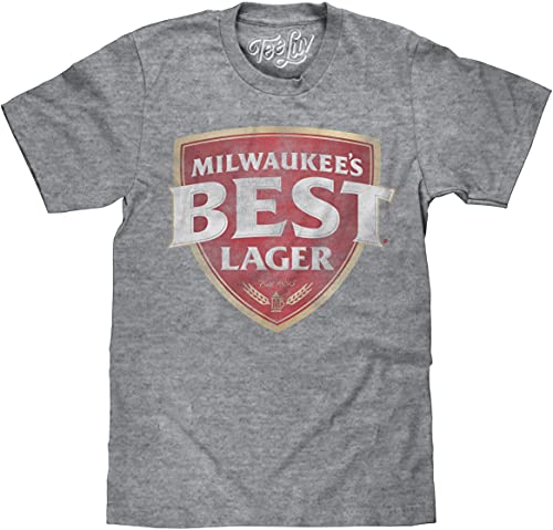 Tee Luv Faded Milwaukee's Best Lager Beer Shirt (Graphite Snow Heather) (L) - The Beer Connoisseur® Store