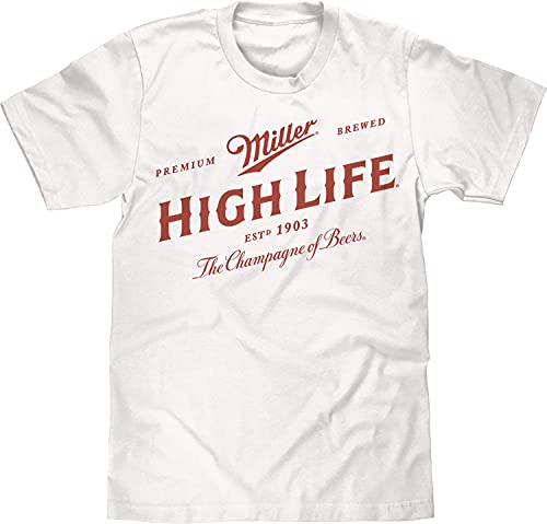 Tee Luv Miller High Life Beer Logo Shirt (White) (S) - The Beer Connoisseur® Store