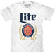 Tee Luv Miller Lite Shirt - Vintage Miller Light Beer Logo T-Shirt (White) (XL) - The Beer Connoisseur® Store