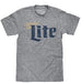 Tee Luv Miller Lite T-Shirt - Distressed Miller Light Beer Shirt (Graphite Snow Heather) (M) - The Beer Connoisseur® Store
