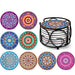 Teivio Absorbing Stone Mandala Ceramic Coasters for Drinks Cork Base with Holder, for Friends Funny Birthday Housewarming Apartment Kitchen Bar Decor, Suitable for Wooden Table, Coffee Table, Set of 8 - The Beer Connoisseur® Store