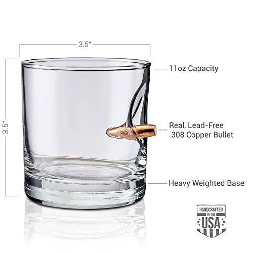 The Original BenShot Bullet Rocks Glass with Real .308 Bullet - 11oz ...