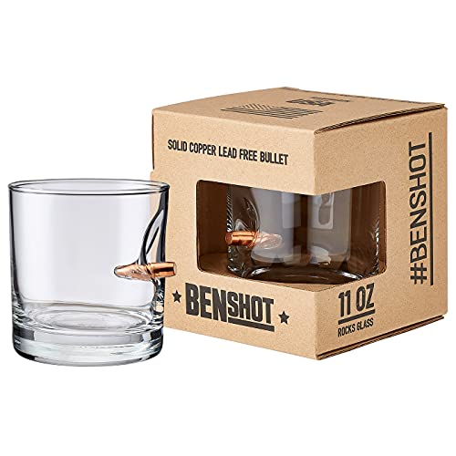 The Original BenShot Bullet Rocks Glass with Real .308 Bullet - 11oz | Made in the USA - The Beer Connoisseur® Store