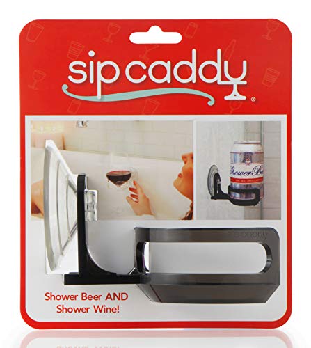 The Original SipCaddy Shower Beer & Bath Wine Holder | Portable Cupholder | Shower Caddy | Drink Holder for Beer & Wine | American-Made Suction Cup | The Best | Black - The Beer Connoisseur® Store