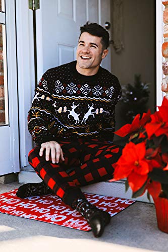 Tipsy Elves Men's Black Deer with Beer Ugly Christmas Sweater Size XXL - The Beer Connoisseur® Store