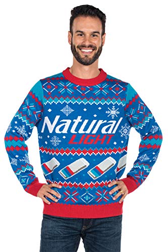 Tipsy Elves Men's Natural Light Ugly Christmas Sweater Natty