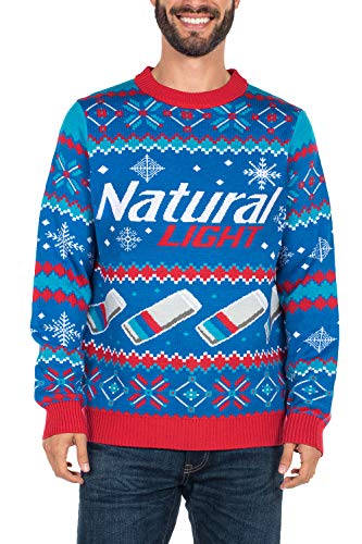 Tipsy Elves Men's Natural Light Ugly Christmas Sweater Natty