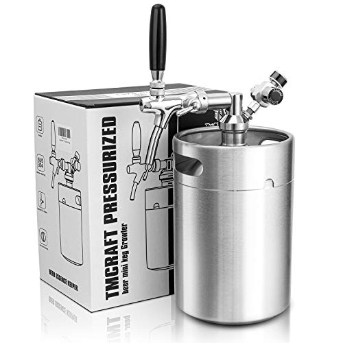 TMCRAFT 170oz Mini Keg Growler, Pressurized Stainless Steel Home Keg Kit System with Adjustable Faucet Keeps Fresh and Carbonation for Homebrew, Craft and Draft Beer - The Beer Connoisseur® Store