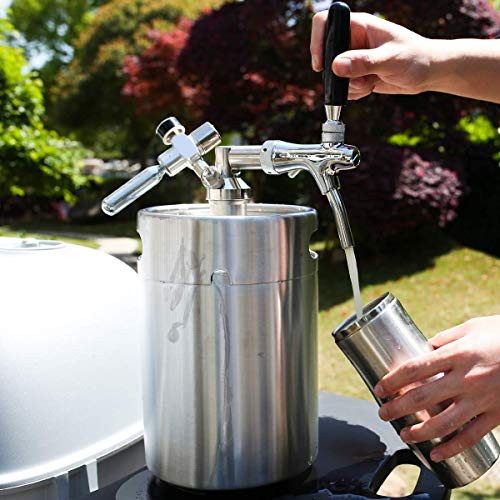 TMCRAFT 170oz Mini Keg Growler, Pressurized Stainless Steel Home Keg Kit System with Adjustable Faucet Keeps Fresh and Carbonation for Homebrew, Craft and Draft Beer - The Beer Connoisseur® Store