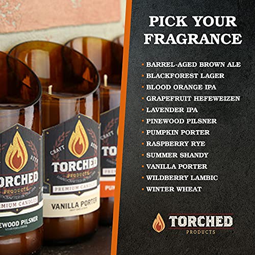 Torched Beer Scented Candles | Natural Soy Wax Candle | Blackforest Lager Scent 8 oz | Makes a Great Gift for Men, Beer Lovers, and Collectors | Bar Man-Cave Decor and Accessories - The Beer Connoisseur® Store