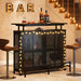 Tribesigns Home Bar Unit, 3 Tier Liquor Bar Table with Stemware Racks and Wine Storage Shelves, Wine Bar Cabinet Mini Bar for Home Kitchen Pub (Black) - The Beer Connoisseur® Store