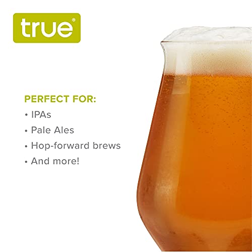 True IPA Glasses, Beer Pint Glasses, Craft Beer Glassware, IPA Glass Set, Set of 4, 16 Ounce Capacity, for Stouts, Pilsners, IPAs - The Beer Connoisseur® Store