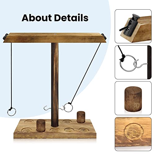 UBeesize Ring Toss Game for Adults and Kids, Ring Hook Party Game String, Larger Base Stability 5+5 Round, Fast-paced Interactive Ring and Hook Game Ring Toss, Wooden Clash Toss Bars Shots Game - The Beer Connoisseur® Store