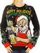 Ugly Christmas Party Sweater Unisex - Hoppy Holidays Santa Beer Drinking-Large Hoppy Holidays Black - The Beer Connoisseur® Store