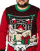Ugly Christmas Sweater Company Men's Assorted Light-Up Xmas Crew Neck Sweaters with Multi-Colored LED Flashing Lights, Cayenne Romantic Santa, Large - The Beer Connoisseur® Store