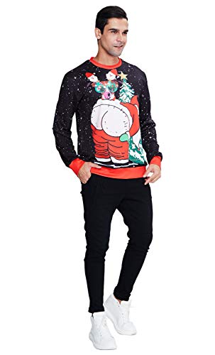 Uideazone Print Xmas Sloth Shirt Collage Ugly Christmas Sweater Pullover Sweatshirts - The Beer Connoisseur® Store