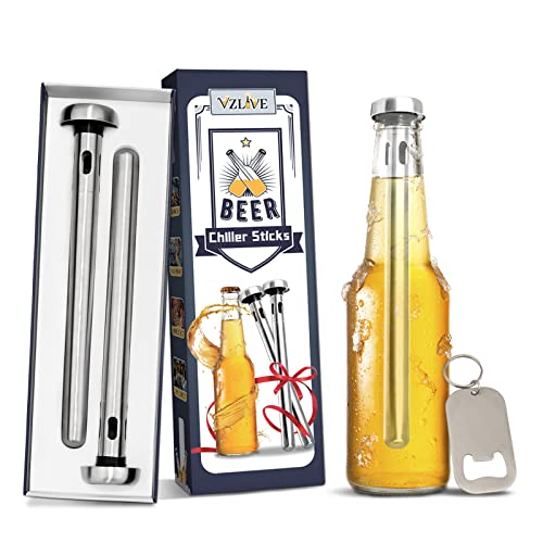 Valentines Day Gifts for Him, Beer Chiller Sticks for Bottles, Gifts for Men Husband Dad, Anniversary Birthday Gifts Ideas, Beer Gifts for Boyfriend, Stainless Steel Cooling Chillers, Beer Accessories - The Beer Connoisseur® Store