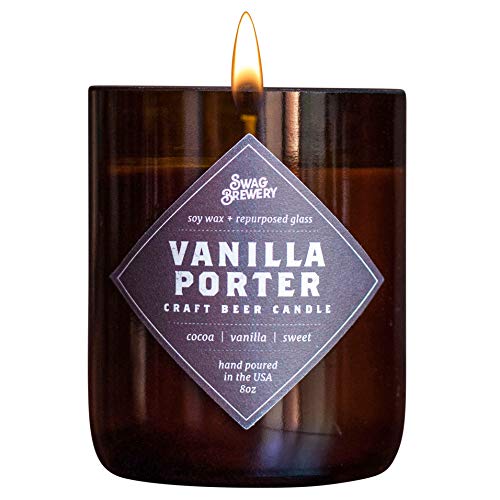 Vanilla Porter Brew Candle Hand Poured in USA Great Gift for Beer Lovers (Made from Recycled Beer Bottles) - The Beer Connoisseur® Store
