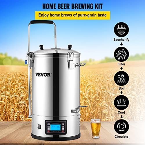 VEVOR Electric Brewing System, 9.2 Gal/35 L Brewing Pot, All-in-One Home Beer Brewer w/Pump - The Beer Connoisseur® Store