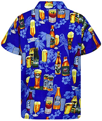 V.H.O Funky Hawaiian Shirt, Beerbottle, Blue, XL - The Beer Connoisseur® Store