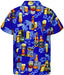 V.H.O Funky Hawaiian Shirt, Beerbottle, Blue, XL - The Beer Connoisseur® Store