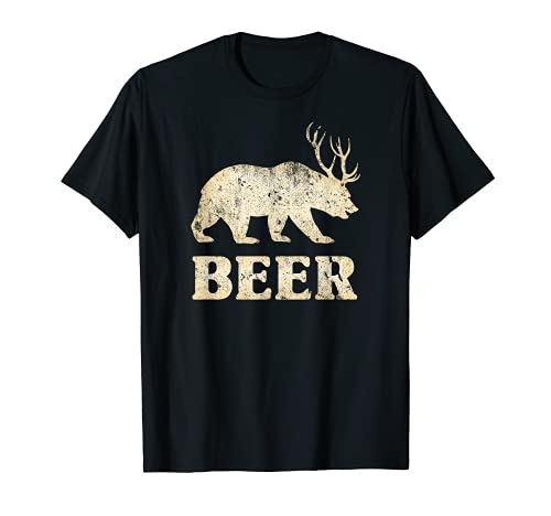 Vintage Bear Deer Funny Beer T-Shirt - The Beer Connoisseur® Store