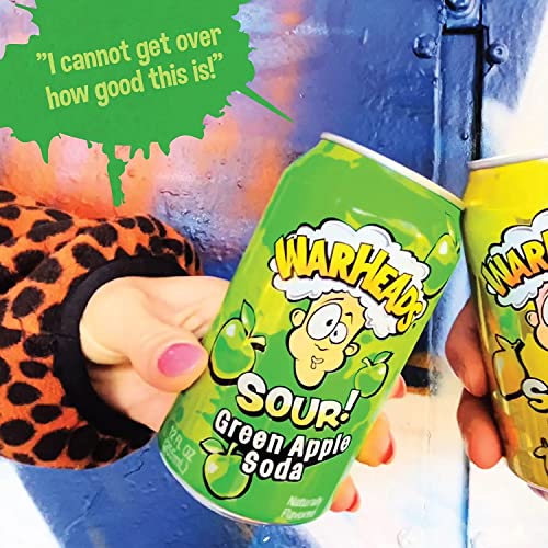WARHEADS SODA - Sour Fruity Soda with Classic Warheads Flavors – Perfectly Balanced Sweet and Sour Soda - Warheads Candy Throwback Treat, Soda, Cocktail Mixer, Pack of 5, 12oz Cans (Sampler Pack) - The Beer Connoisseur® Store
