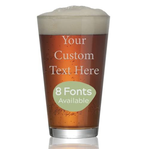 Yay Personalized Gifts Custom Name 16 oz Pint Glasses - Beer Glasses, Drinking Glasses, Pint Beer Glasses, Personalized Glass, Customized Pint Glasses, Custom Beer Glass, Custom Glassware & Drinkware - The Beer Connoisseur® Store