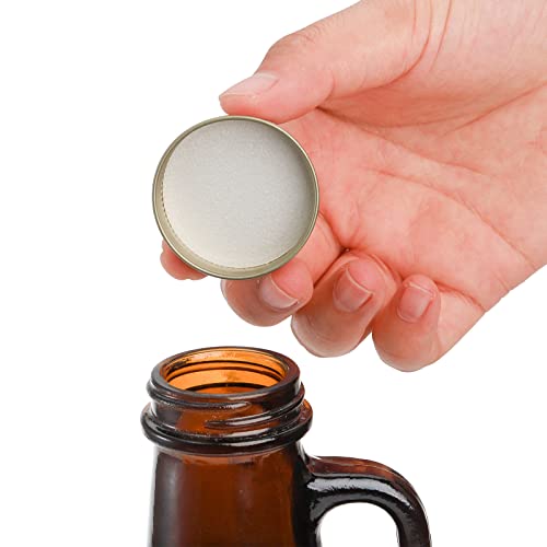 ZEAYEA 3-Pack 32oz Amber Glass Growlers With Lids - Home Brewing & Kombucha Jugs