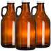 ZEAYEA 3 Pack Glass Growler, 32 oz Amber Glass Jug with Lids and Handle, Great for Beer, Home Brewing, Kombucha, Cider, Soda, Distilled Water - The Beer Connoisseur® Store