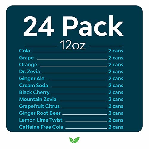 Zevia Zero Calorie Soda, Rainbow Variety Pack, 12 Ounce Cans (Pack of 24) - The Beer Connoisseur® Store
